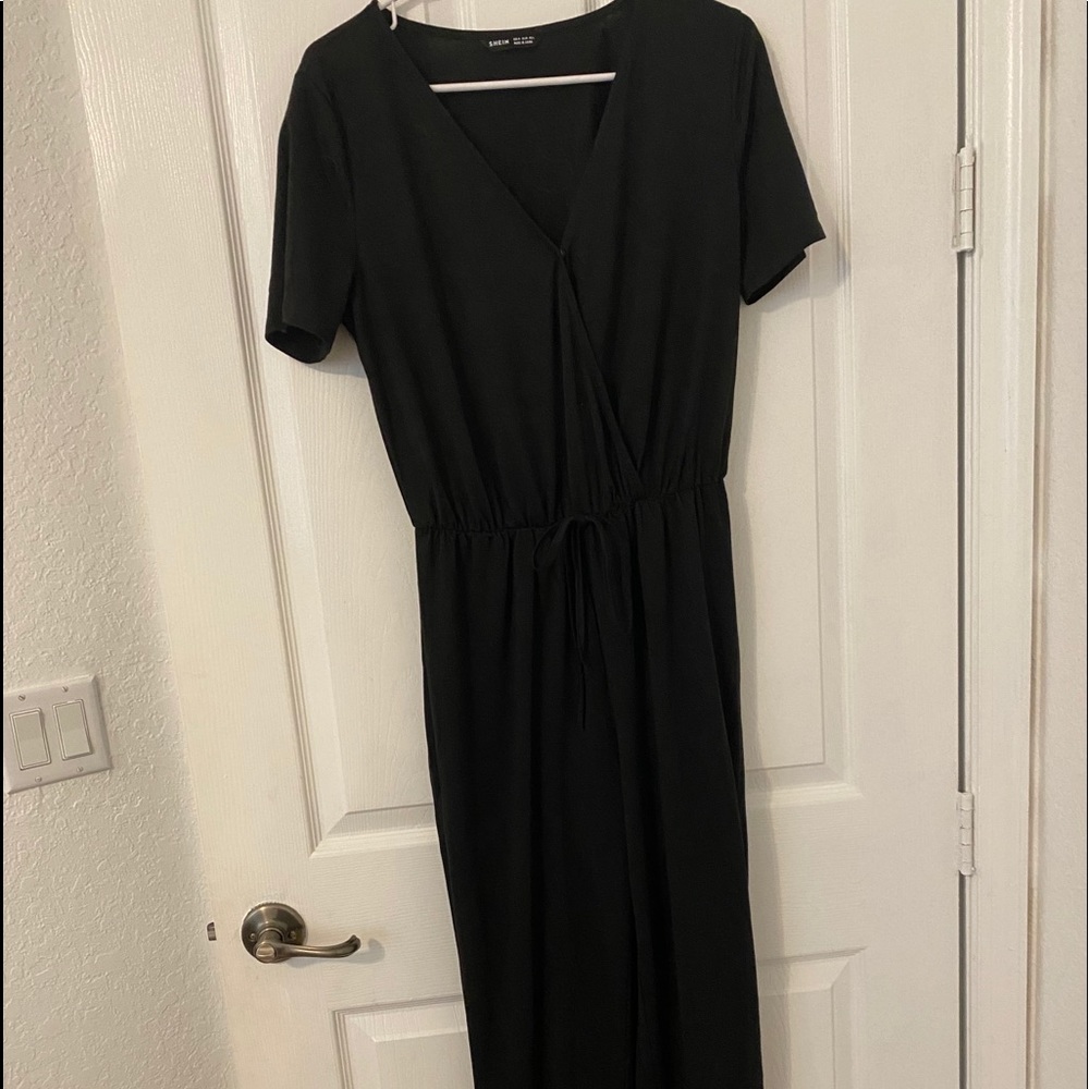 Black drawstring jumpsuit never worn